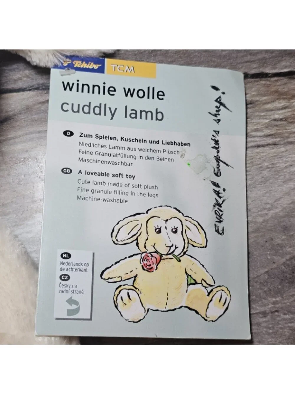TCM‎ Winnie Wolle Cuddly Lamb NWT White Soft Stuffed Animal Plush German